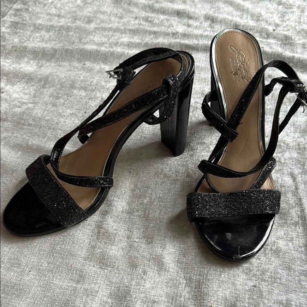 Jewel Badgley Mischka Black Patent Leather Heels